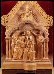 Adoration des Mages, extrémité du pignon du sanctuaire de Notre-Dame, 1205